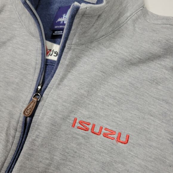 Johnnie-O Light Gray Quarter Zip Pullover Sweater Men's Golf Logo Size M - Picture 5 of 8